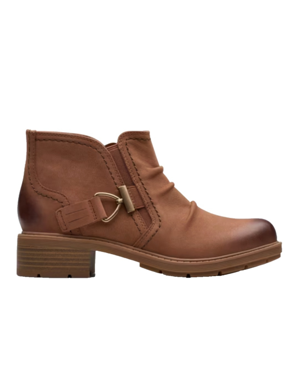 CLARKS HEARTH CLARA TAN SUEDE ANKLE BOOTS SIZE 10M